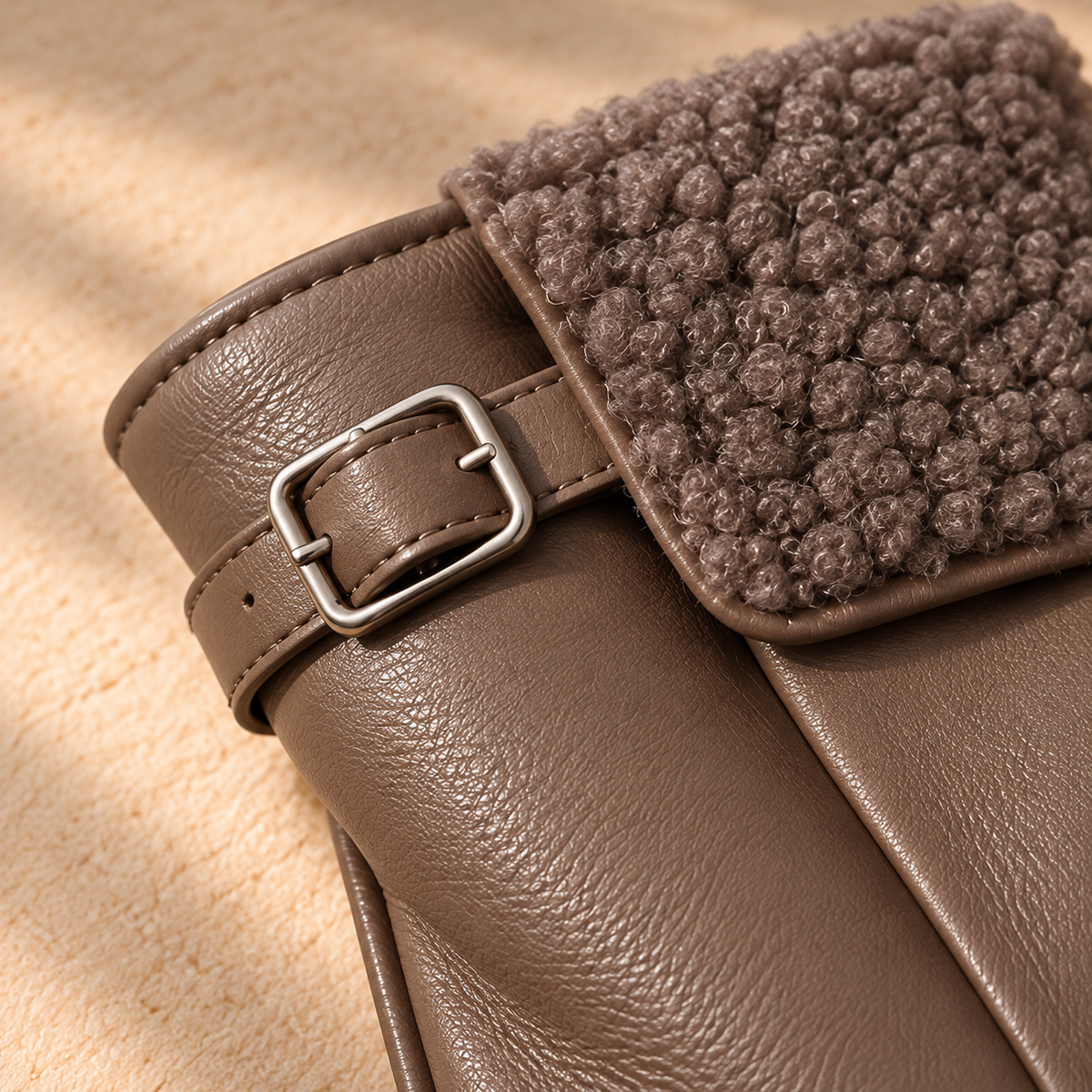 Gants en simili cuir avec doublure en shearling Bianca