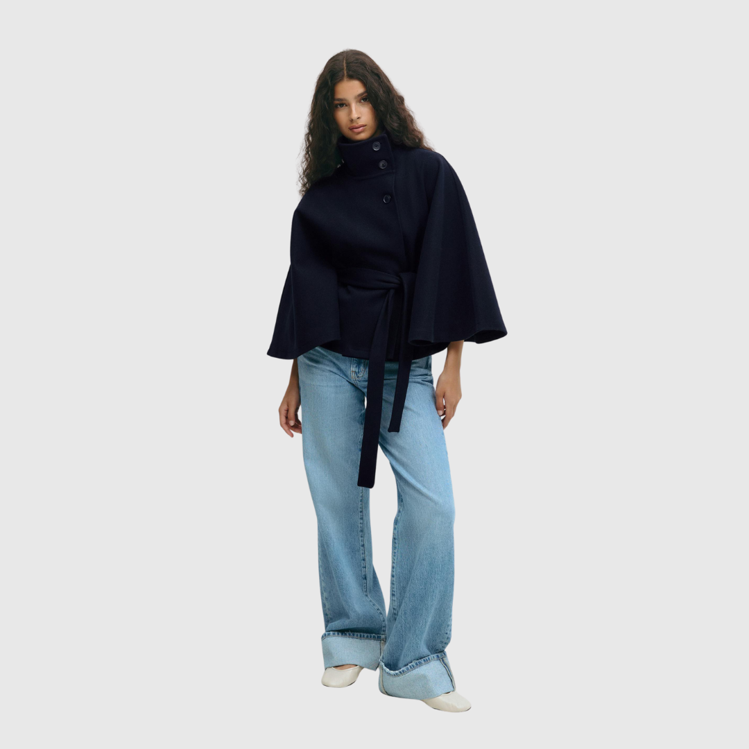 RHOSLYN | BELTED CAPE JACKET