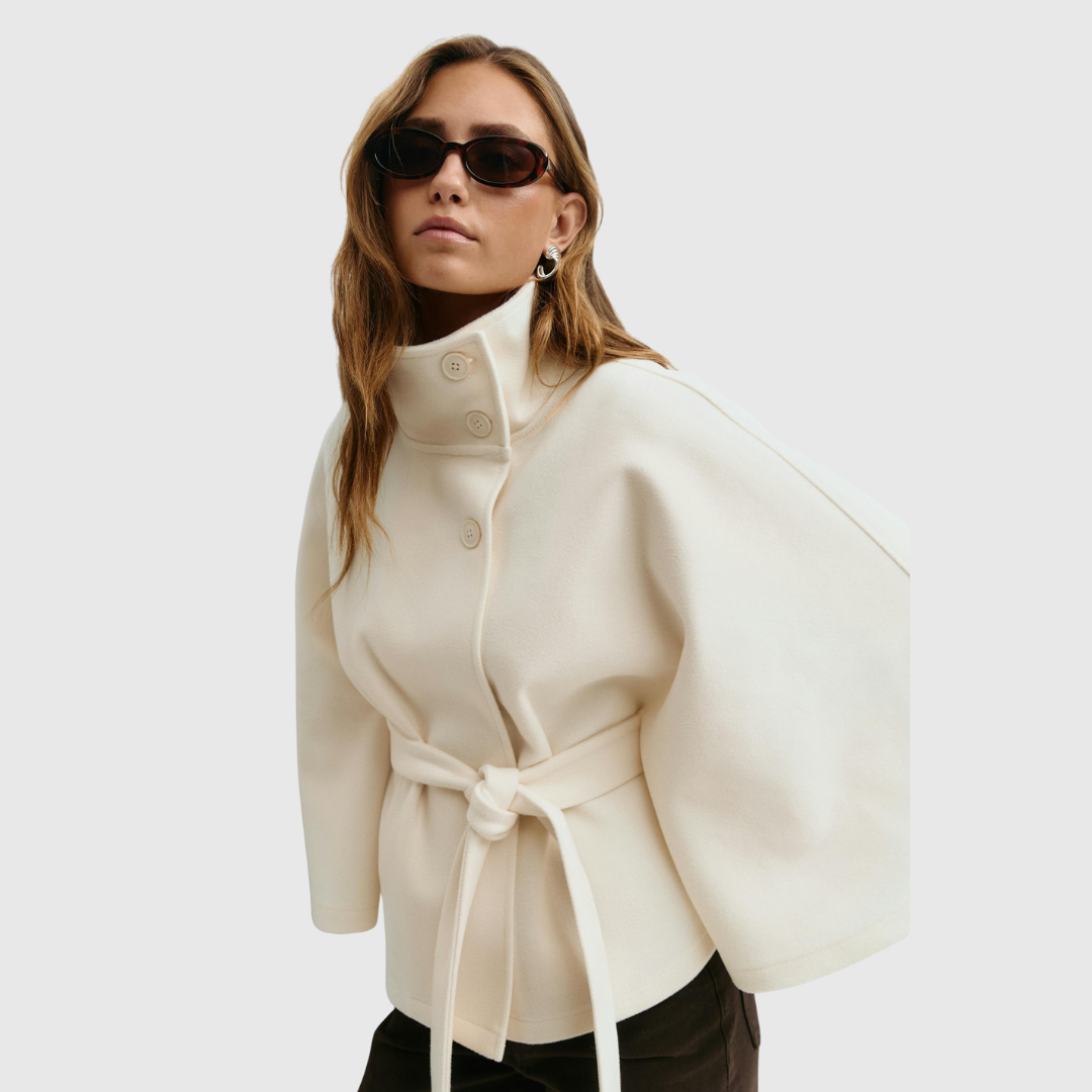 RHOSLYN | BELTED CAPE JACKET
