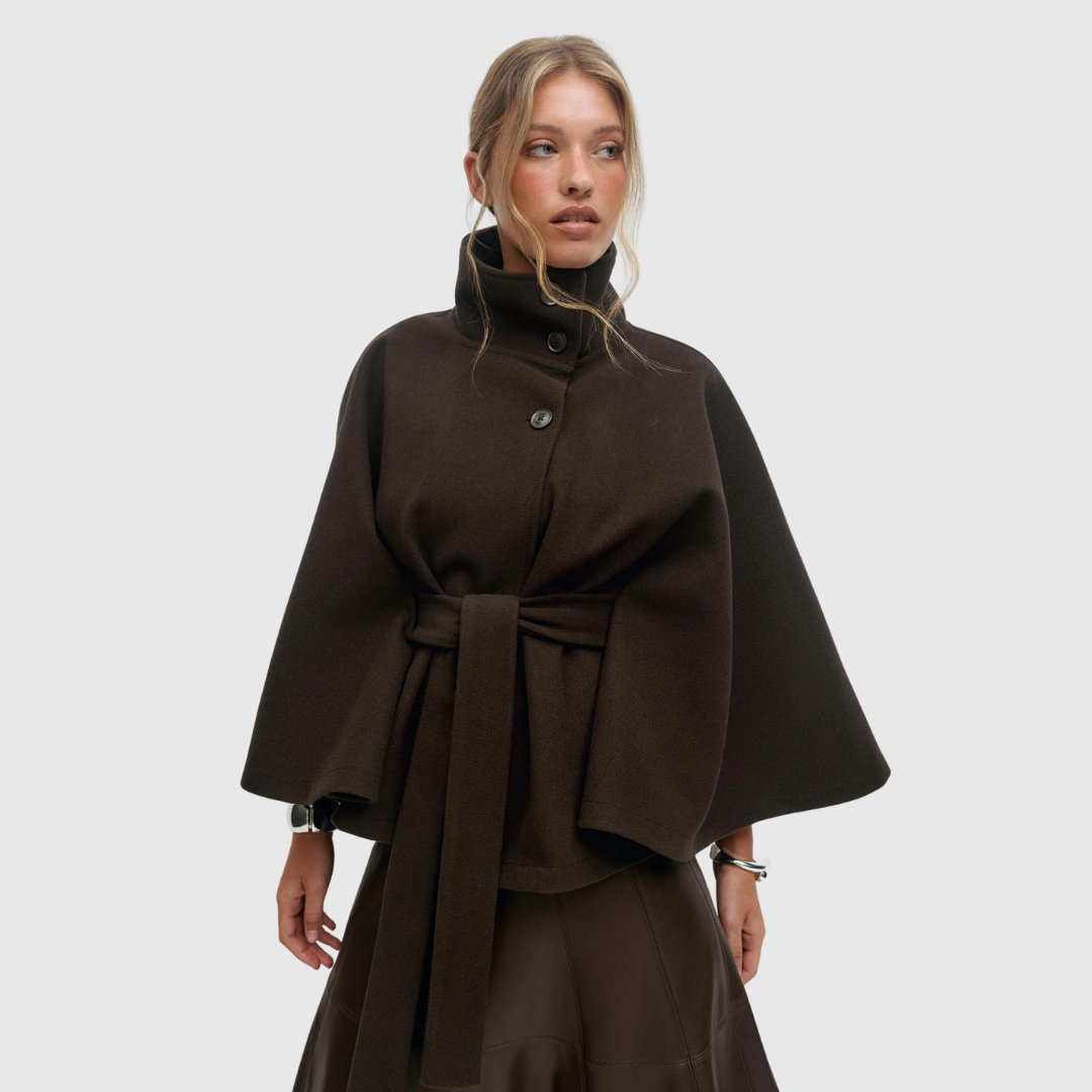 RHOSLYN | BELTED CAPE JACKET