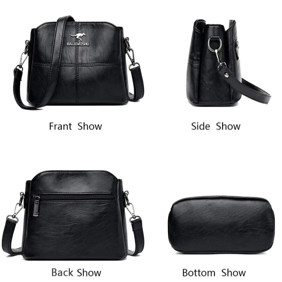 Elegant embroidered leather tote and shoulder bag for women