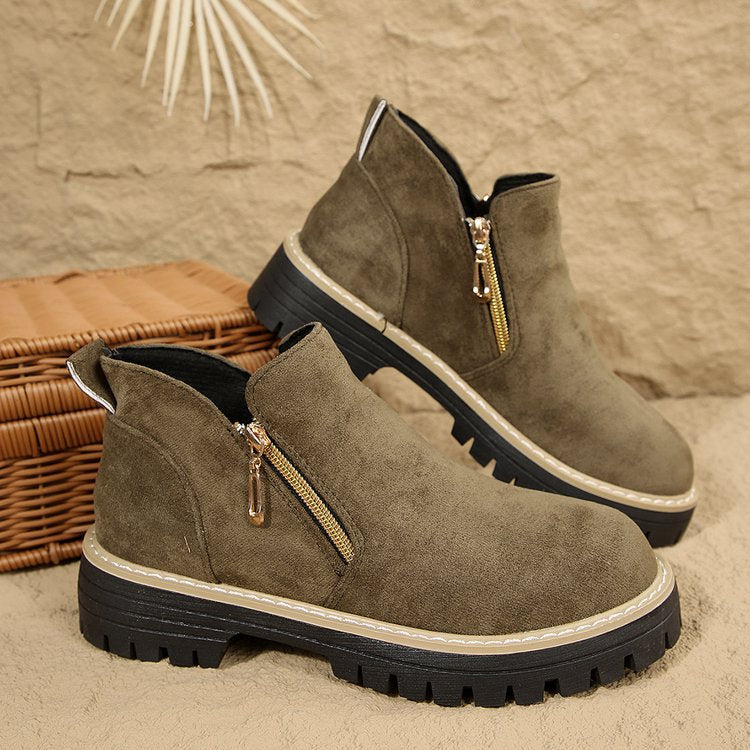 Blandine | Platform Ankle Boots with Side Zip