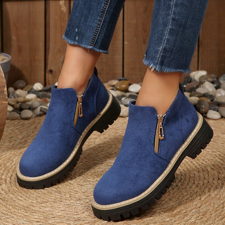 Blandine | Platform Ankle Boots with Side Zip