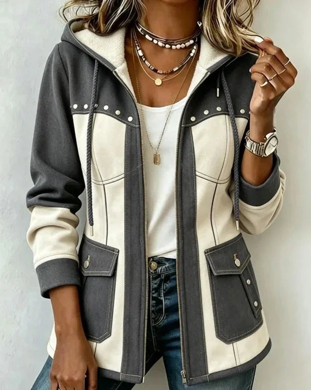 DELACROIX | Two-Material Hooded Jacket Véronique
