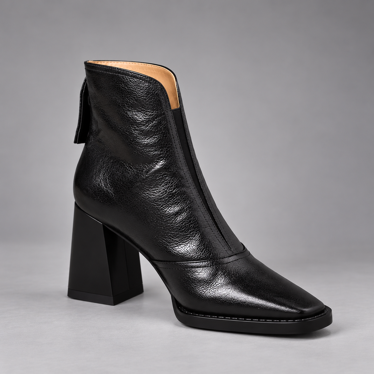 Marzena | Leather Ankle Boots with Medium Heel