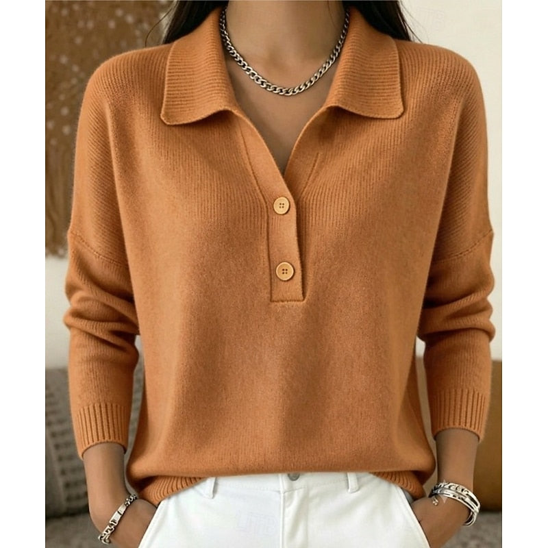 Eliza | Refined Collar Button Sweater