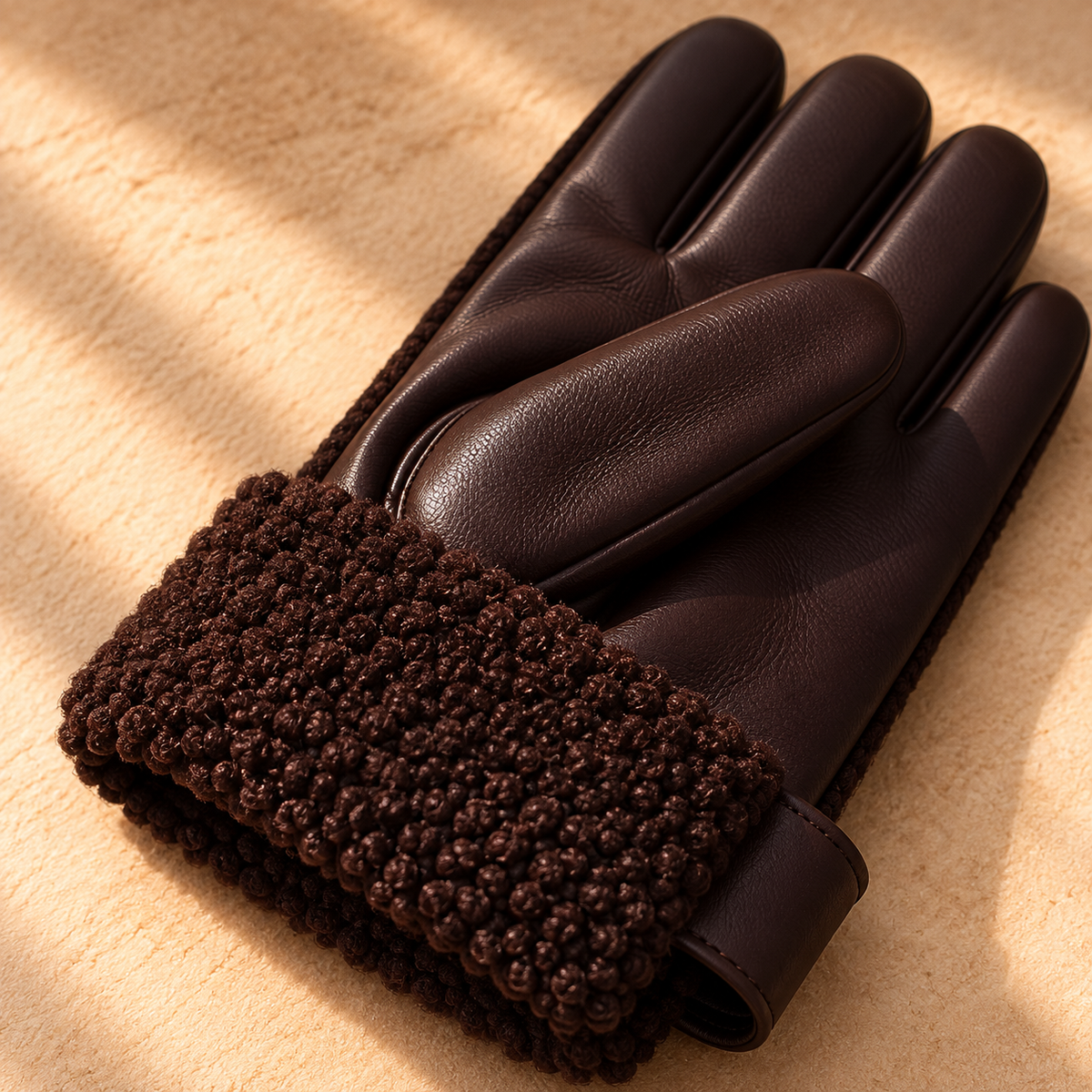 Gants en simili cuir avec doublure en shearling Bianca