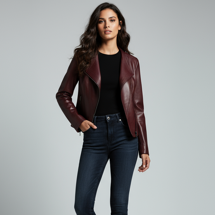 Natalie | Veste en cuir cintrée