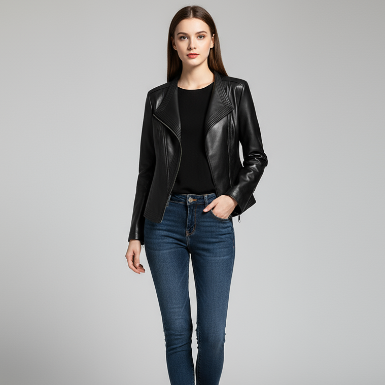 Natalie | Veste en cuir cintrée
