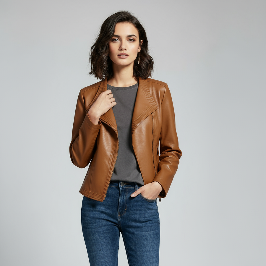 Natalie | Veste en cuir cintrée