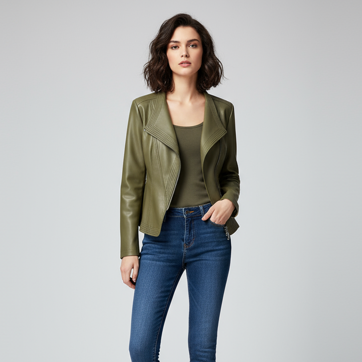 Natalie | Veste en cuir cintrée
