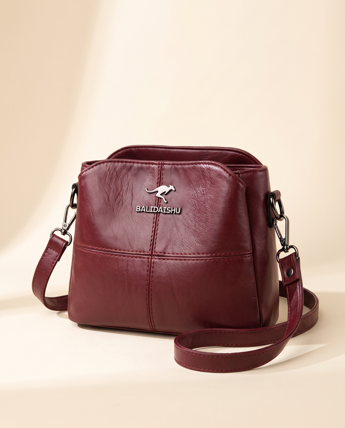 Elegant embroidered leather tote and shoulder bag for women