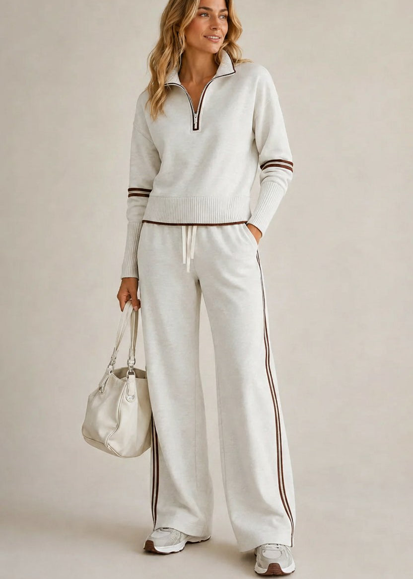 Ensemble Kate | Pull Demi-Zip & Pantalon Large