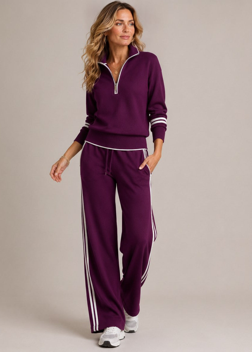 Ensemble Kate | Pull Demi-Zip & Pantalon Large