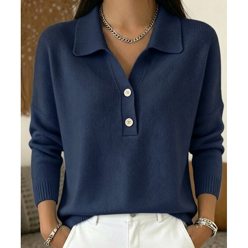 Eliza | Refined Collar Button Sweater